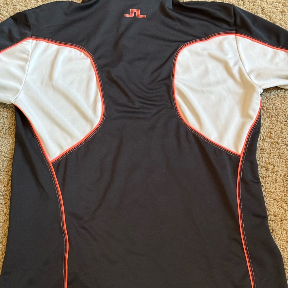 J Lindeberg Men's Black Polo Shirt with Pink Accents Size XL - Picture 4 of 9